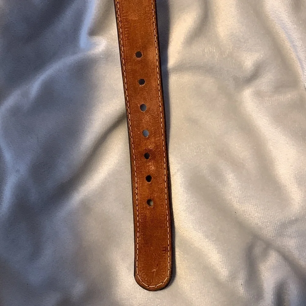 Panama leather tooled brown belt size 38